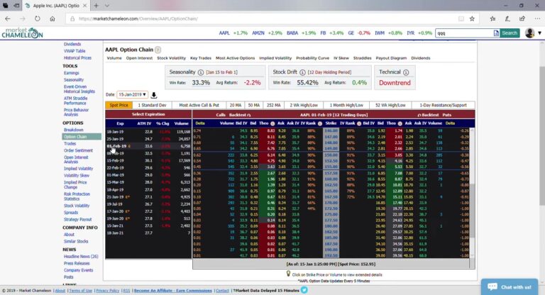 Market Chameleon Option Chainの見方｜満期・ストライク・Call/Putの基本を日本語で整理