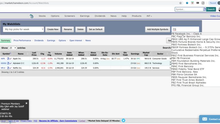 Market Chameleon Watchlistsの使い方｜作成・追加・見方・活用方法を日本語で解説