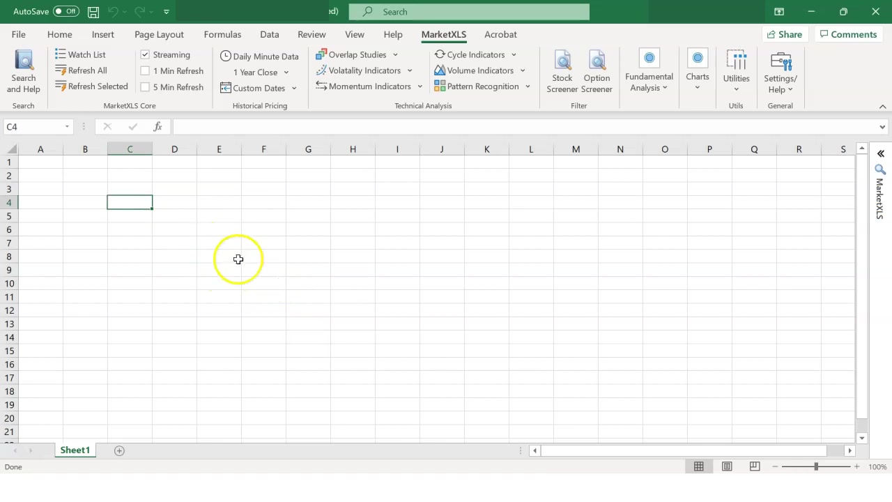 Excelのセルに=LAST(MSFT)と入力しMSFTの株価が取得された画面