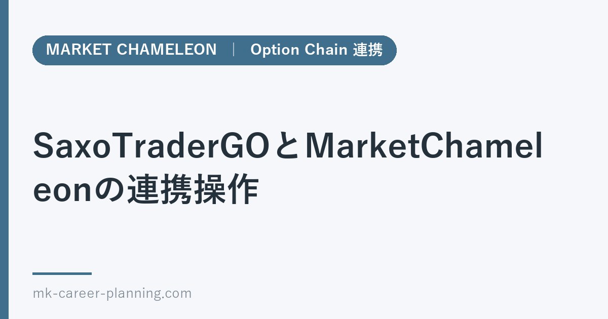 SaxoTraderGOとMarketChameleonの連携操作